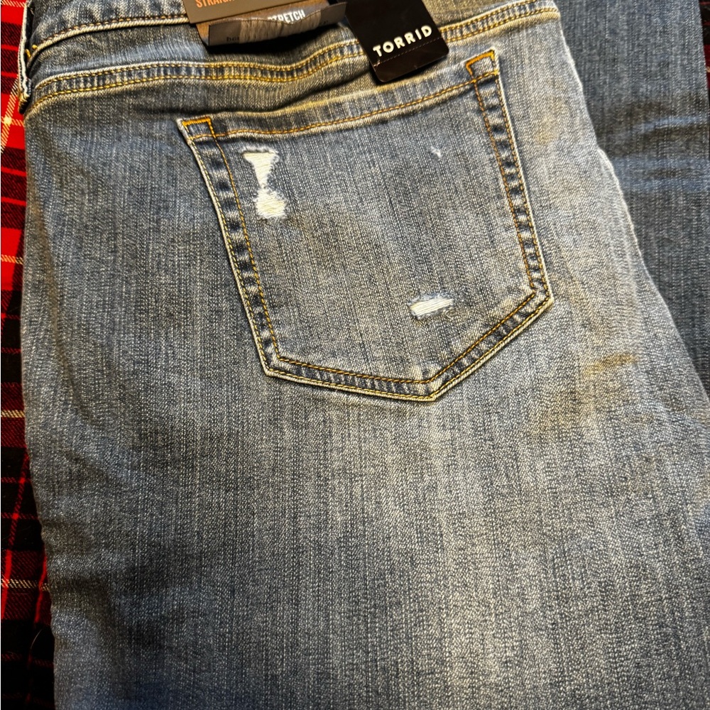 torrid Light Blue Skinny Jeans with Subtle Distress